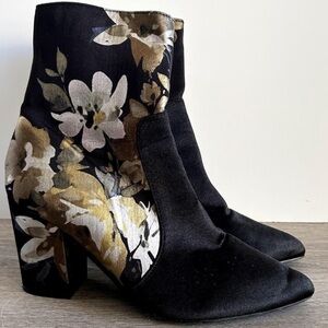 Metallic gold silver flower boots-New size 10